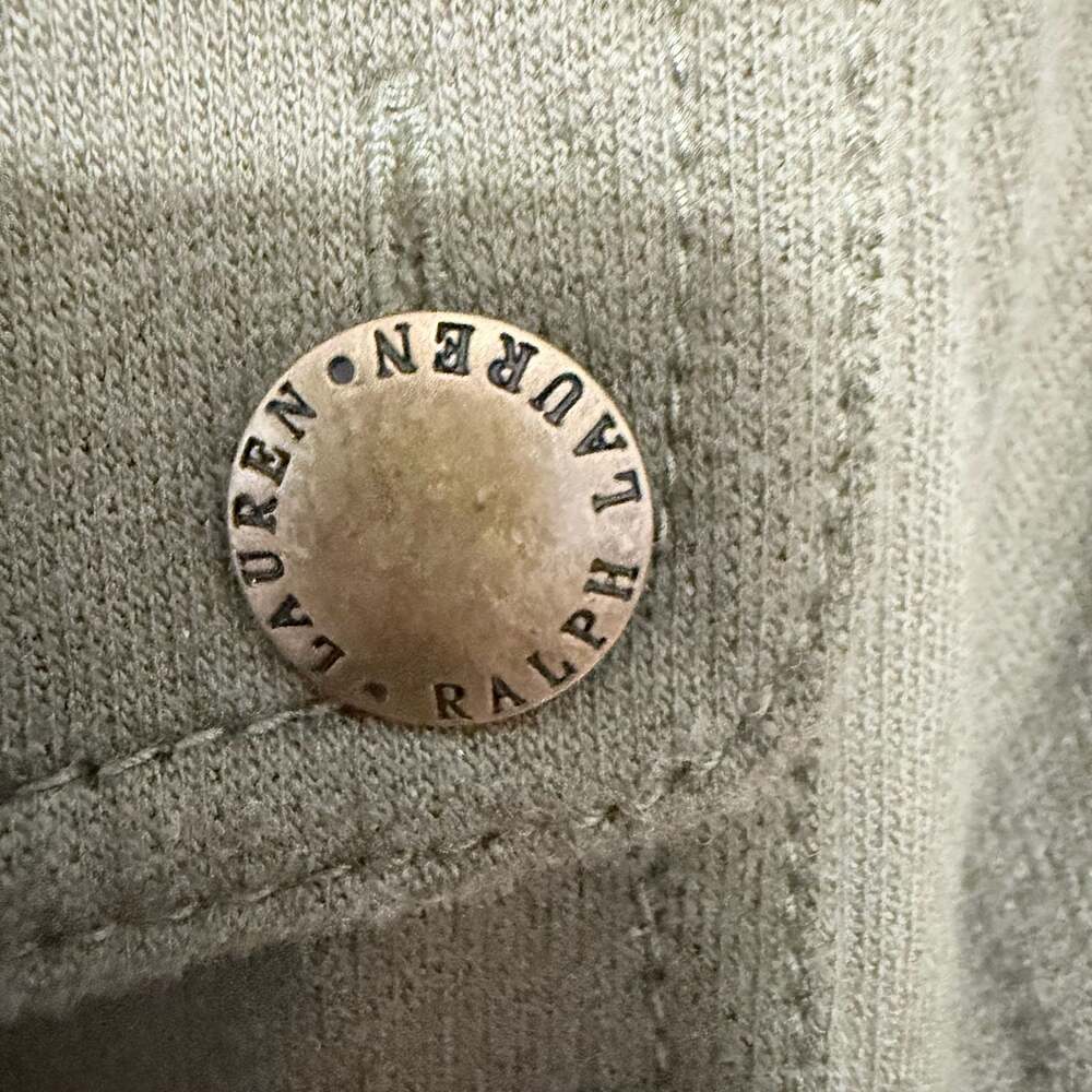 Lauren Ralph Lauren Olive Green Cotton Full Zip Military Style Pocket Jacket L - Picture 5 of 8